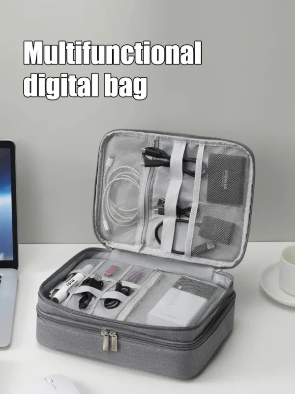 Multifunctional Digital Bag Data Cable Headphones Hard Drive Power Supply Digital Handbag Electronic Accessory Storage Bag - Image 5