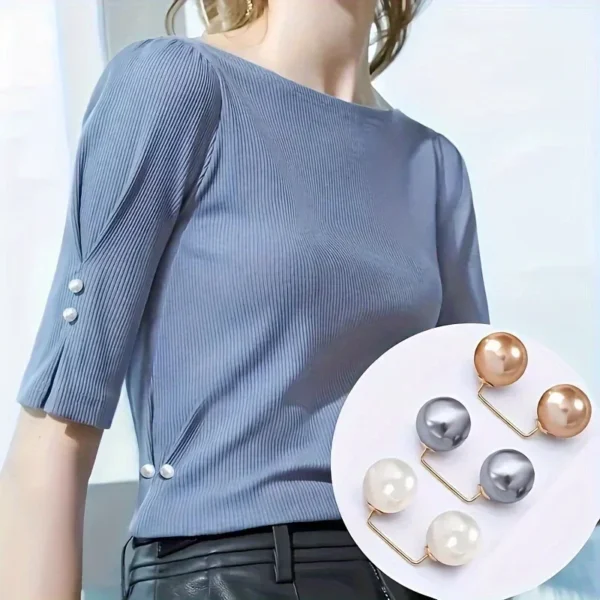 8PCS pearl non-slip safety pins Dress brooch decoration dress waist fastening pins collar adjustment scarf safety fashion - Image 4