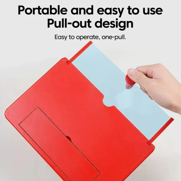 HD Portable Phone Screen Amplifier - 6.5" Pull-Out Fresnel Lens Anti-Blue Light Foldable Stand for Eye Protection - Image 4