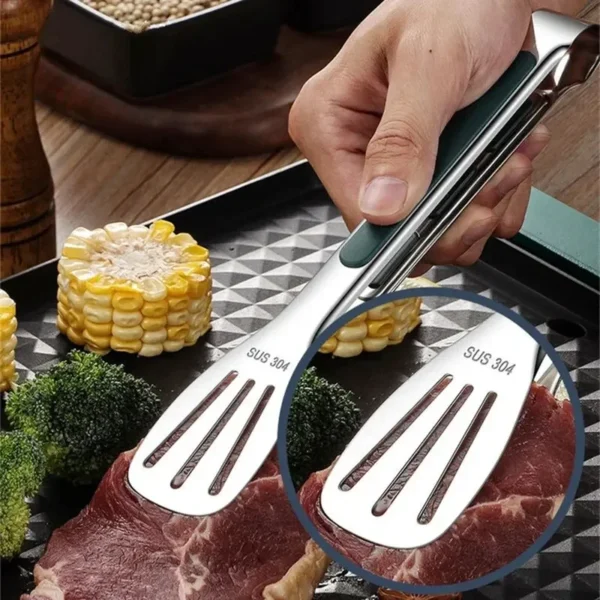 1pc Non Slip Stainless Steel Food Tongs Meat Salad Bread Clip Barbecue Grill Buffet Clamp Cooking Tools Kitchen Accessories - Image 2