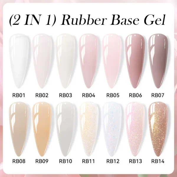 LILYCUTE 7ml Crystal Rubber Base Gel Nail Polish Natural Color Foil Effect Semi Permanent UV Gel Soak Off Self Leveling Nail Gel - Image 4
