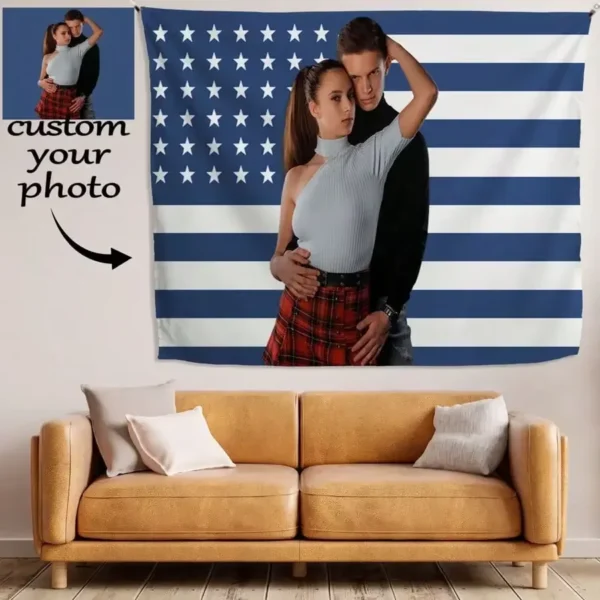 1pc Customizable Personalized Tapestry With Photos And Text, For Birthday, Wedding, Halloween, Christmas, Party - Image 3