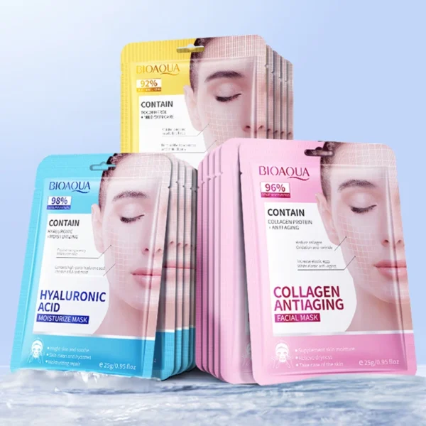 15pcs BIOAQUA Retinol Collagen Facial Masks Firming Moisturizing Nourishing Hydrating Face Mask Facial Skin Care Products - Image 1