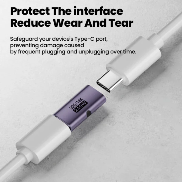 240W PD USB C Female to Female Adapter 40Gbps High-Speed 8K 60Hz Video for Thunderbolt 4/3 MacBook Pro Air iPad USB-C HUB - Image 2