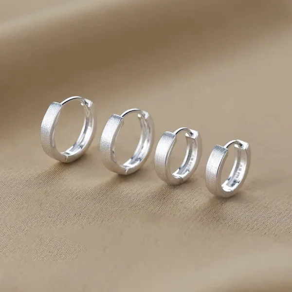 925 Sterling Silver Vintage Shinning Round Earrings For Women Trendy Earring Jewelry Prevent Allergy Party Accessories Gift - Image 4