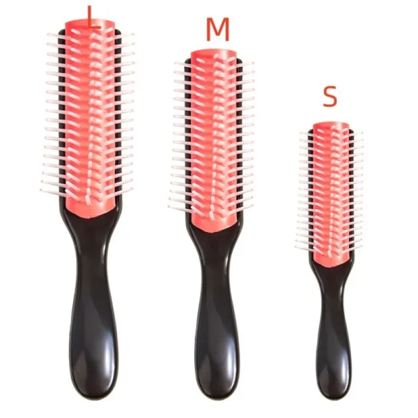 2pc/set Denman brush curly hair 9-Row Detangling Hair Brush Scalp Massager Straight Wet Comb magic demelant Women's hair brush - Image 2