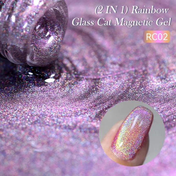 LILYCUTE 7ml Laser Cat Magnetic Gel Nail Polish Blue Purple Glass Gel Nail Varnishes Soak Off Semi Permanent UV Gel For Nail Art - Image 4