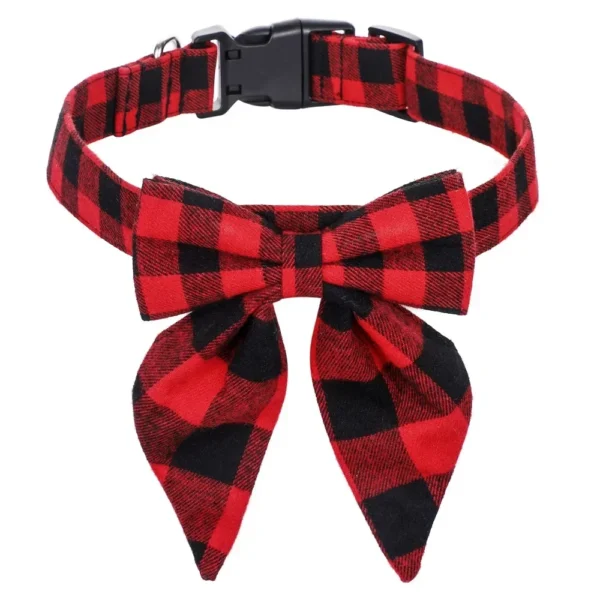 Cotton Christmas Snowflake Bow Dog Collars Puppy Pet Cat Accessories Dog Collar for Small Large Dogs - Image 2