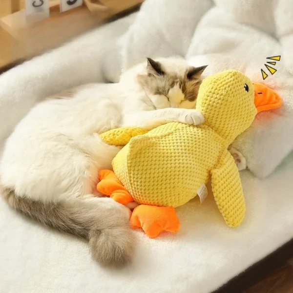 Plush Companion Sleeping Duck Dog Toys for Small Large Dogs Bite Resistant Teeth Grinding Sound Relief Duck Sound Toy - Image 2