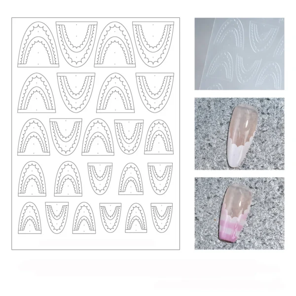 1pcs Hollow Lace Simple Fashion French Nail Stickers Self-Adhesive Slider Nail Art Decals Decoration DIY Nail Art Accessories - Image 5