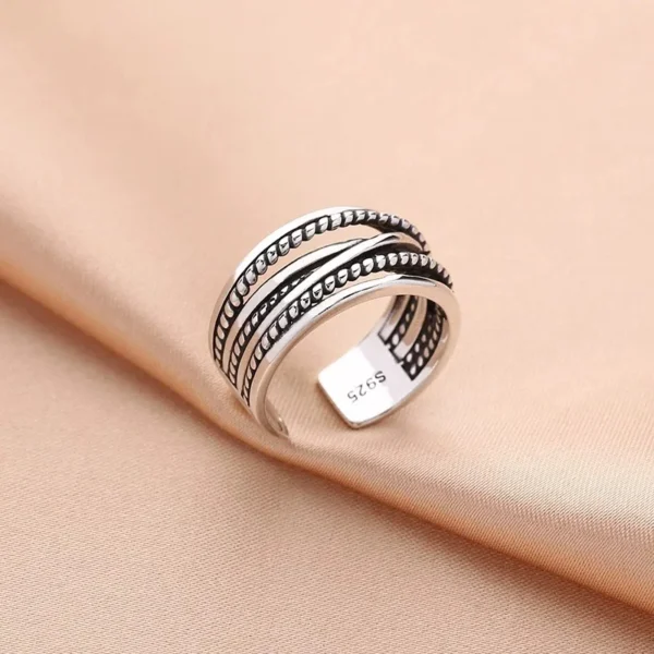 925 Sterling Silver Rings for Women Men Couple Minimalist Handmade Simple Interware line Ring Party Jewelry Gift Prevent Allergy - Image 2