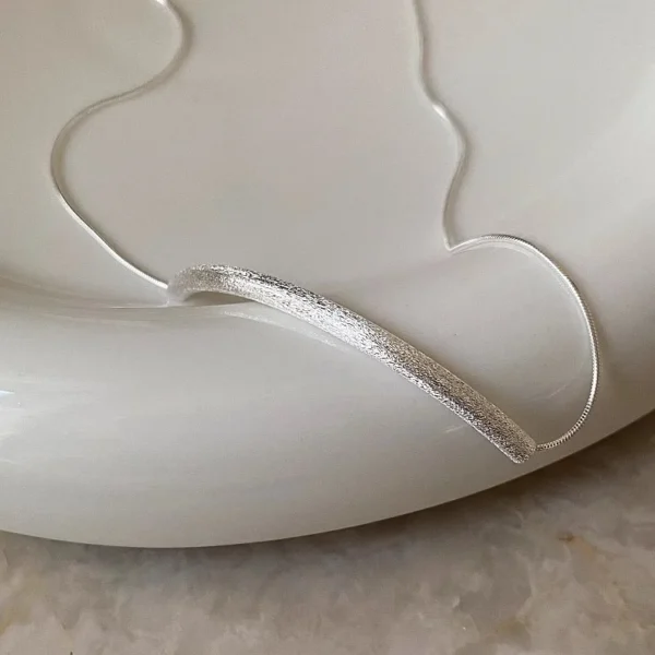 S925 Sterling Silver Necklaces For Women Simple Chain Fashion Minimalist Pendant Necklaces Big Tube Shape Birthday Gift - Image 2