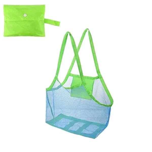 1pc Multicolor Large Mesh Beach Bag, Sand-Away Portable Tote With Convenient Hanging Hole, Breathable Foldable Storage For Toys - Image 5