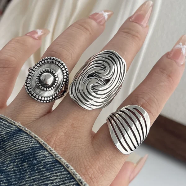 925 Sterling Silver Rings for Women Couple Minimalist Handmade Simple Round Strip Ring Fine Jewelry Gift Prevent Allergy - Image 2