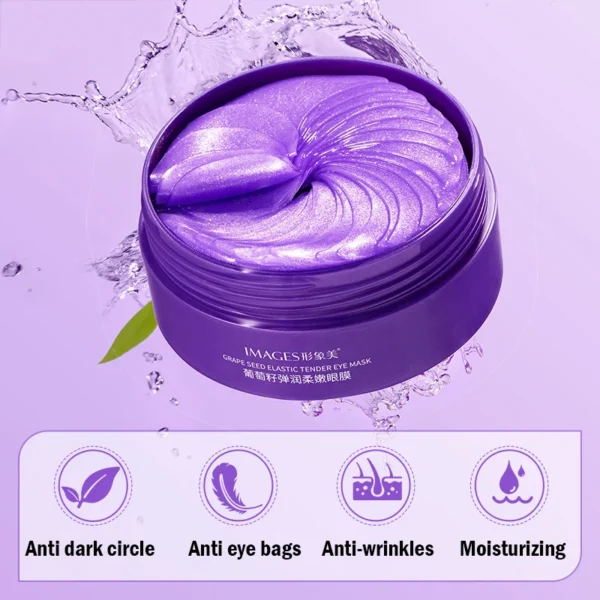 IMAGES Grape Moisturizing Collagen Eye Mask Anti Dark Circles Eye Bags Anti-aging Eyes Masks Beauty Skin Care Eye Patches 60Pcs - Image 2