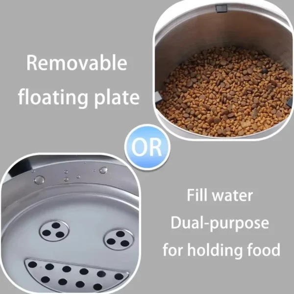 Big Capacity Stainless Steel Dog Floating Bowl, No Spill Anti-Splash Dog Water Dispenser, Non-Slip Dog Cat Pet Water Feeder Bowl - Image 5