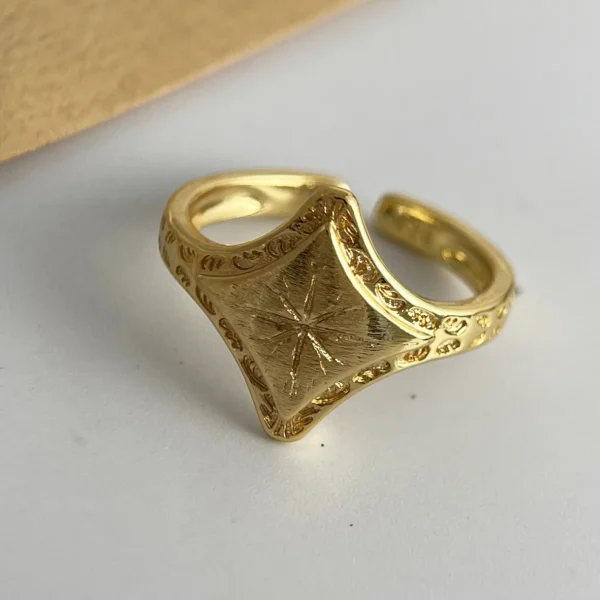 925 Sterling Silver Rings for Women Couple Minimalist Handmade Simple Gold Star Ring Fine Jewelry Gift Prevent Allergy - Image 3