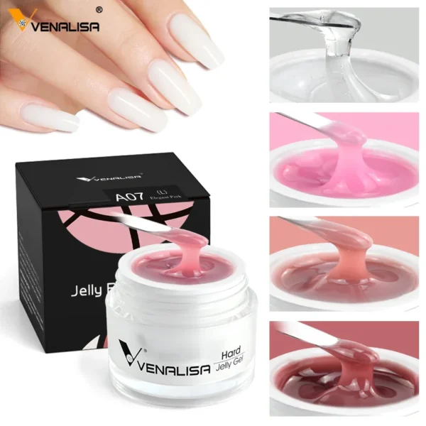 50ml TPO Free Jelly Nail Extension Gel Nail Builder French Nail Gum Venalisa Clear Natural Color Soak Off UV Construction Gel - Image 3