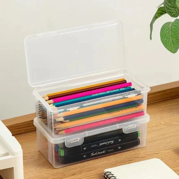 1/2/3/4pcs Plastic Translucent Pencil Case Large Capacity Pencil Boxes Portable Storage Organizer Box Student Office Supplies - Image 6