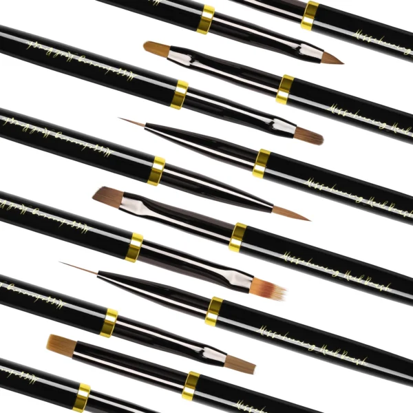 Black Nail Art Brush Gel Brush for Manicure Acrylic UV Gel Extension Pen Fish Nail Polish Painting Drawing Brush Nail Brush - Image 4