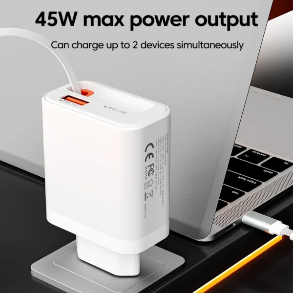45W Super Fast Charge Type C USB Phone Charger With Retractable USB C Cable For Iphone 17 16 15 Samsung POCO Xiaomi - Image 4