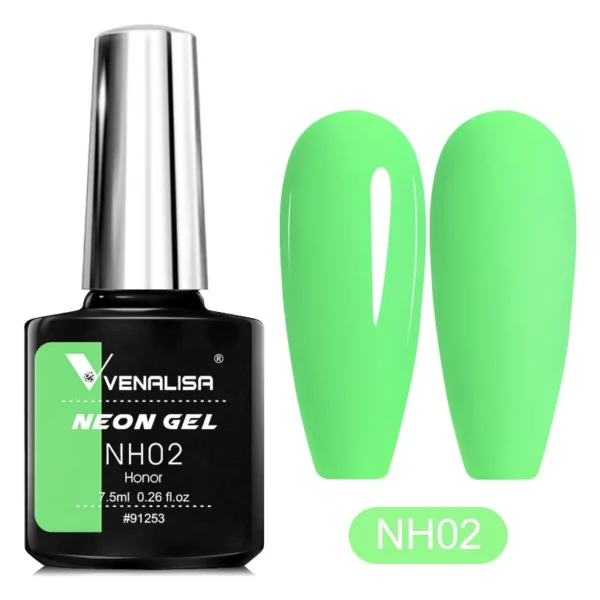 Venalisa Neon Nail Gel Polish Super Gorgeous Summer Color Nail Manicure 7.5ml Semi Permanent Soak off UV LED Nail Gel Varnish - Image 3