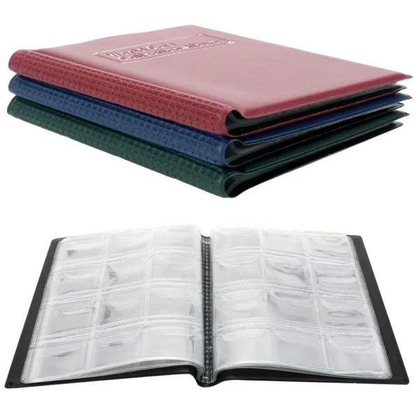 HWZXYXGS 120/60 Pockets Artificial PU Leather Coins Collection Album Book Collecting Money Organizer Storage Bags PVC Film - Image 4