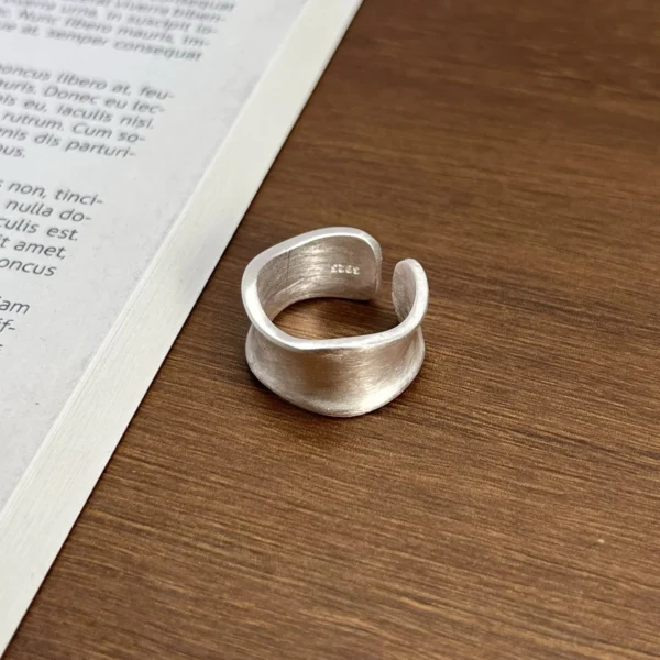 925 Sterling Silver Rings for Women Men Fashion Handmade Wide Ring Couple Minimalist Party Jewelry Gift Prevent Allergy - Image 2