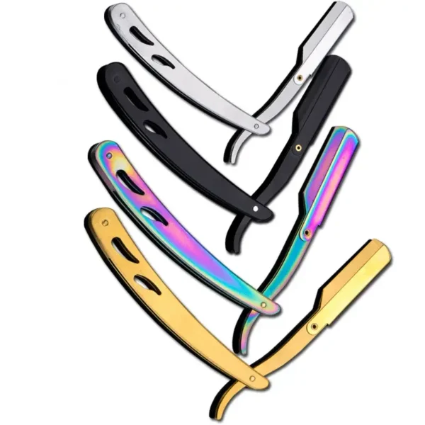 1pc Multicolor Stainless Steel Barber Shaving Razor Holder Durable Stylish Ideal for Men's Beard Shaving Salon hair accessories - Image 4