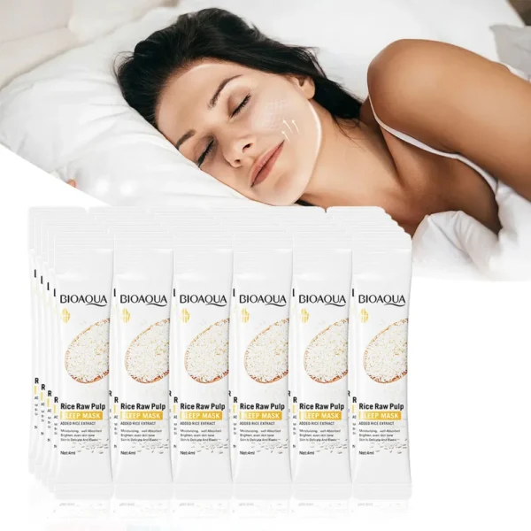 30pcs BIOAQUA Rice Raw Pulp Sleeping Facial Masks Whitening Face Mask Anti Wrinkle Anti-aging Moisturizing Collagen Face Masks - Image 1