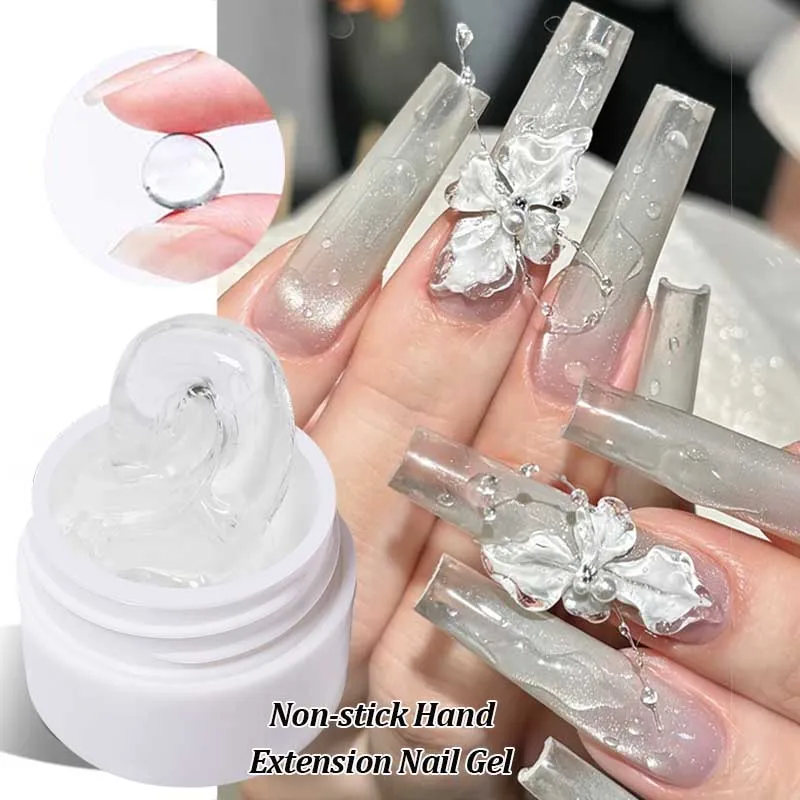 kf-Sdc8763fb5f144f239fdae6d1673ce7179 LILYCUTE 8ml Clear Non Stick Hand Solid Extension Nail Gel Polish 3D Shaping Sculpting Carving Flower Acrylic UV Gel Varnish - Image 1