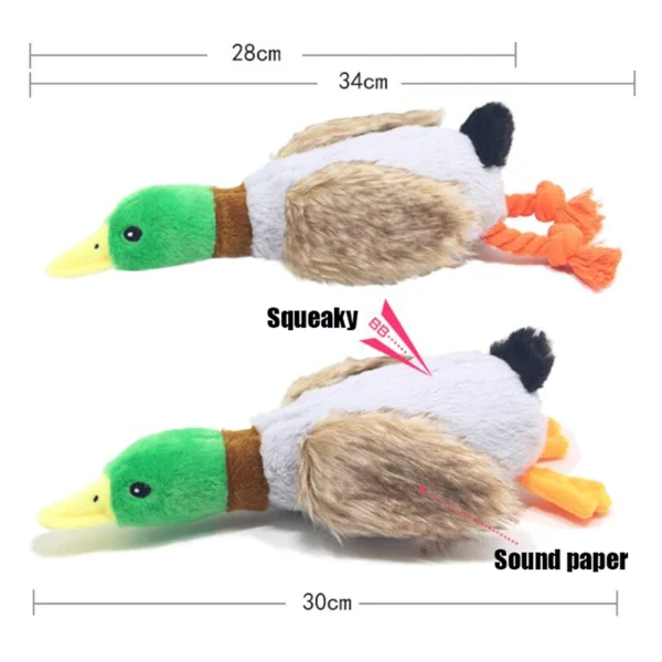 Cute Plush Duck Sound Toy Stuffed Squeaky Animal Squeak Dog Toy Cleaning Tooth Dog Chew Rope Toys Pet Dog Accessories Toys - Image 3