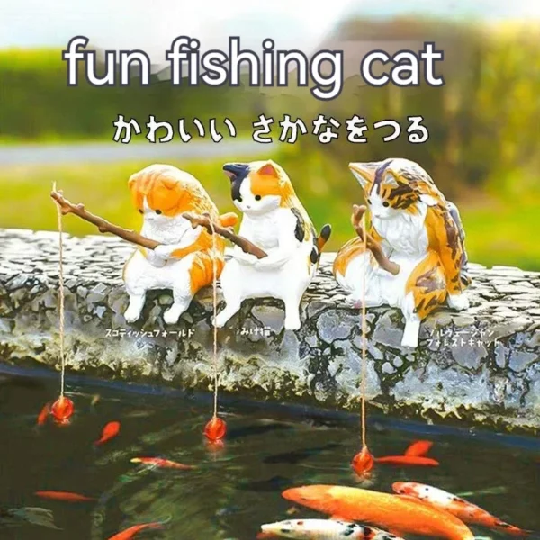 Fuuny Creative Aquarium Decoration Small Fishing Cat Aquarium Accessories Landscaping Ornament Fish Tank Accessories Diy - Image 1