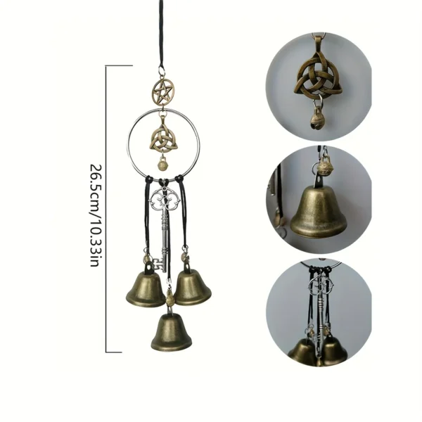1pc witch bell doorknob hanging decorative wicker wind chime home decoration - Image 6