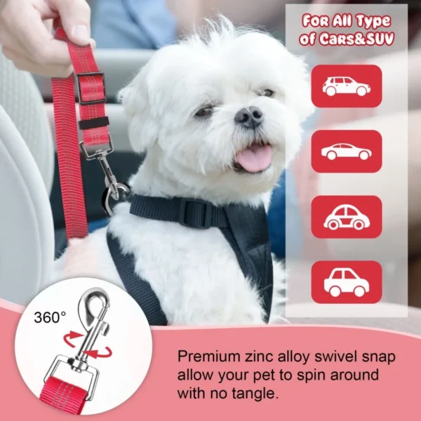 Pet products car seat belt dog leash with buffer elastic reflective safety rope leash dog rope - Image 6