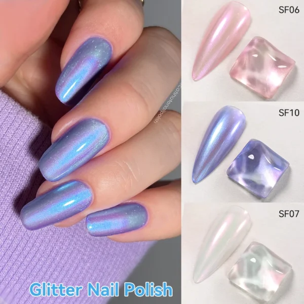 LILYCUTE 7ml Auroras Glitter Nail Polish No Need of UV/LED Lamp Nail Supplies Vernis White Pink Silver Pearl Effect for Nails - Image 4