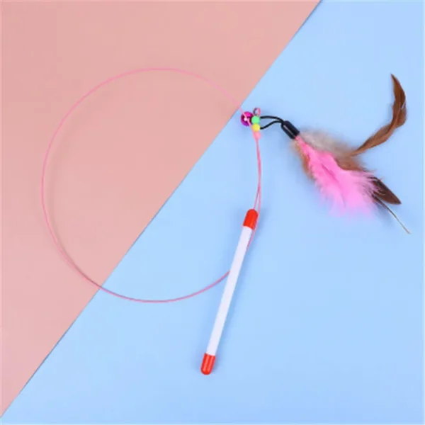 Wire Feather Cat Tickling Stick Pet Products for Cats Pet Cat Toys Interactive Cat Stick Toy Kitten Playing Pet Accessories - Image 2