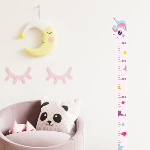 Cute Cartoon Height Sticker Unicorn Dinosaur Giraffe Wall Height Measuring Ruler Stickers For Kids Room Kindergarten Decor - Image 4