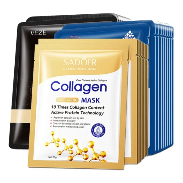 20pcs Hyaluronic Acid Collagen Face Mask skincare Moisturizing Firming Hydrating Facial Masks Sheet Mask Korean Skin Care - Image 1