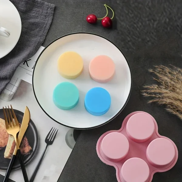 Air Fryer Egg Mold Round Shape Eggs Mold 4 Cavity Non-Stick Silicone Air Fryer Egg Pan Egg Steamer Cooking Mold Fried Egg Tool - Image 4