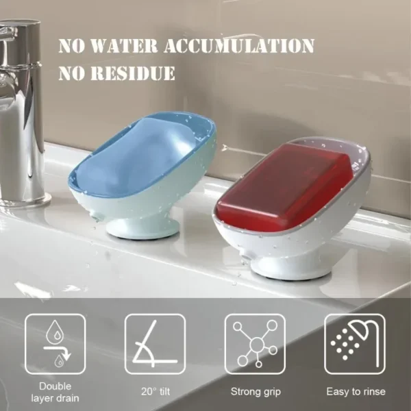 1Pc Bathroom Soap Dish Holder, Self-Draining Soap Tray, Portable Soap Container, S Container for Bathroom Accessories - Image 6
