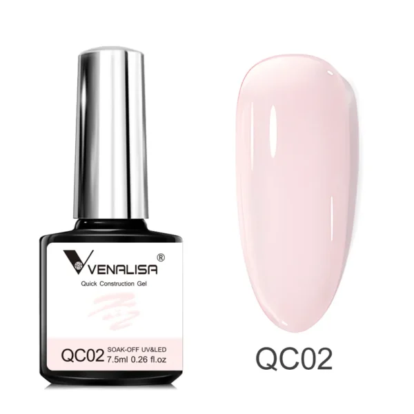 VENALISA 7.5ml Quick Construction Gel Semi Transparent Jelly Color Nail Gel Polish Strengthener Soak Off UV LED Nude Pink Gel - Image 3