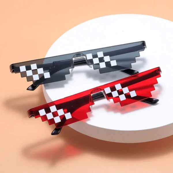 5Pcs NEW Mosaic Sunglasses Trick Toy Thug Life Glasses Deal With It Glasses Pixel Black Mosaic Sunglasses Cool Jokes Funny Toys - Image 5