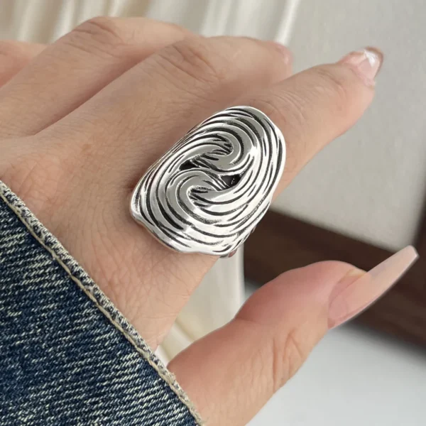 925 Sterling Silver Rings for Women Couple Minimalist Handmade Simple Round Strip Ring Fine Jewelry Gift Prevent Allergy - Image 5