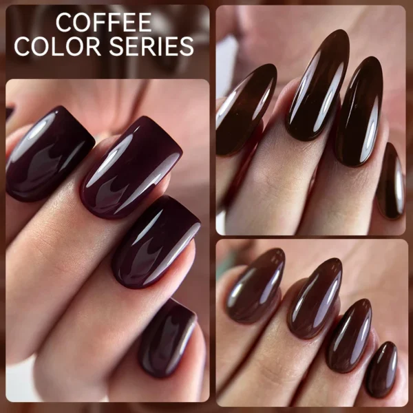 LILYCUTE 7ML Gel Nail Polish Brown Earth Coffee Color Series Semi Permanent UV Gel Chocolate Autumn Winter Nail Art Gel Varnish - Image 4