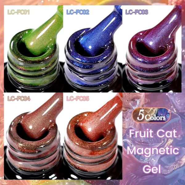 LILYCUTE 7ml Fruit Grape Purple Cat Magnetic Gel Nail Polish Vernis Semi Permanent Soak Off Colorful Gel Polish Nails Supplies - Image 6