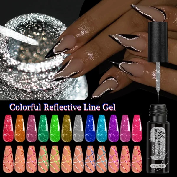 5ml Fluorescent Diamond Line Gel Shiny Painted Gel Nail Polish Semi-Permanent UV Gel Polish Varnish DIY Nail Art Design Salon - Image 1