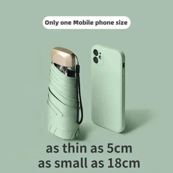 55% Off Mini Sun Umbrella Small Pocket Rain Umbrella Vinyl Folding UV Ultraviolet Protection Sun Shade Pocket Parasol Capsule - Image 5