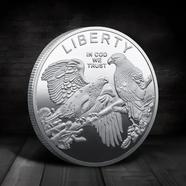 Souvenir Coin American Eagle of Liberty Commemorative Coin Double Eagle Lucky Gold Silver Coin Commemorative Medal - Image 5