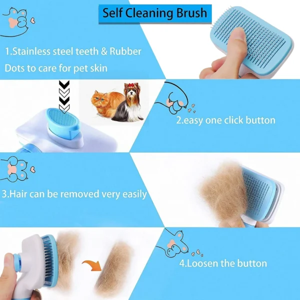 Dog Hair Remover Brush Cat Dog Hair Grooming And Care Comb For Long Hair Dog Pet Removes Hairs Cleaning Bath Brush Dog Supplies - Image 3
